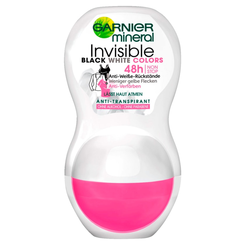 Garnier Mineral Deo Roll On Invisible Black White Colors 50ml